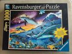 Ravensburger puzzel 1000 stukjes Spelende Dolfijnen, Ophalen of Verzenden, 500 t/m 1500 stukjes, Gebruikt