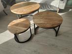 Salon tafel mango hout, Huis en Inrichting, Tafels | Salontafels, 50 tot 100 cm, Rond, Zo goed als nieuw, Minder dan 50 cm