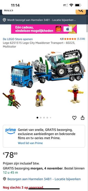 LEGO City Maaidorser Transport 60223 - Zonder doos beschikbaar voor biedingen