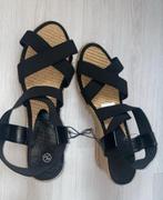 Sandalen espadrilles nieuw zwart beige €10 40-41 sleehak, Kleding | Dames, Nieuw, Verzenden