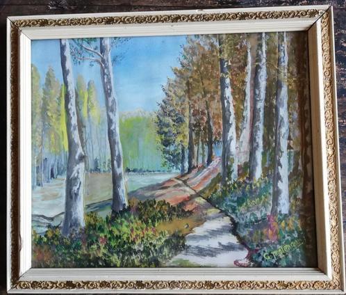 C. Molenaar, Berkenbos. Gouache. Ca 1900. 39/33 cm., Huis en Inrichting, Woonaccessoires | Schilderijen, Tekeningen en Foto's