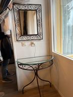 Smeedijzeren Kaptafel met Spiegel, Minder dan 50 cm, Gebruikt, Metaal of Aluminium, Ophalen of Verzenden