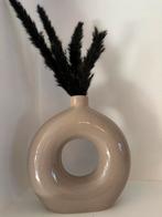 Vaas met pluimen, Huis en Inrichting, Woonaccessoires | Vazen, Overige kleuren, Ophalen of Verzenden, Minder dan 50 cm, Glas