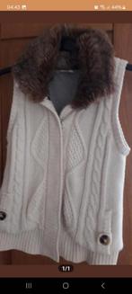 Crème kleurige bodywarmer met bonte kraag mt. Xxs, Ophalen of Verzenden, Zo goed als nieuw, Maat 34 (XS) of kleiner, Beige