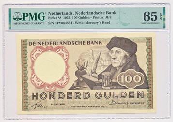 Nederland 100 gulden 1953 Erasmus PMG65 EPQ beschikbaar voor biedingen