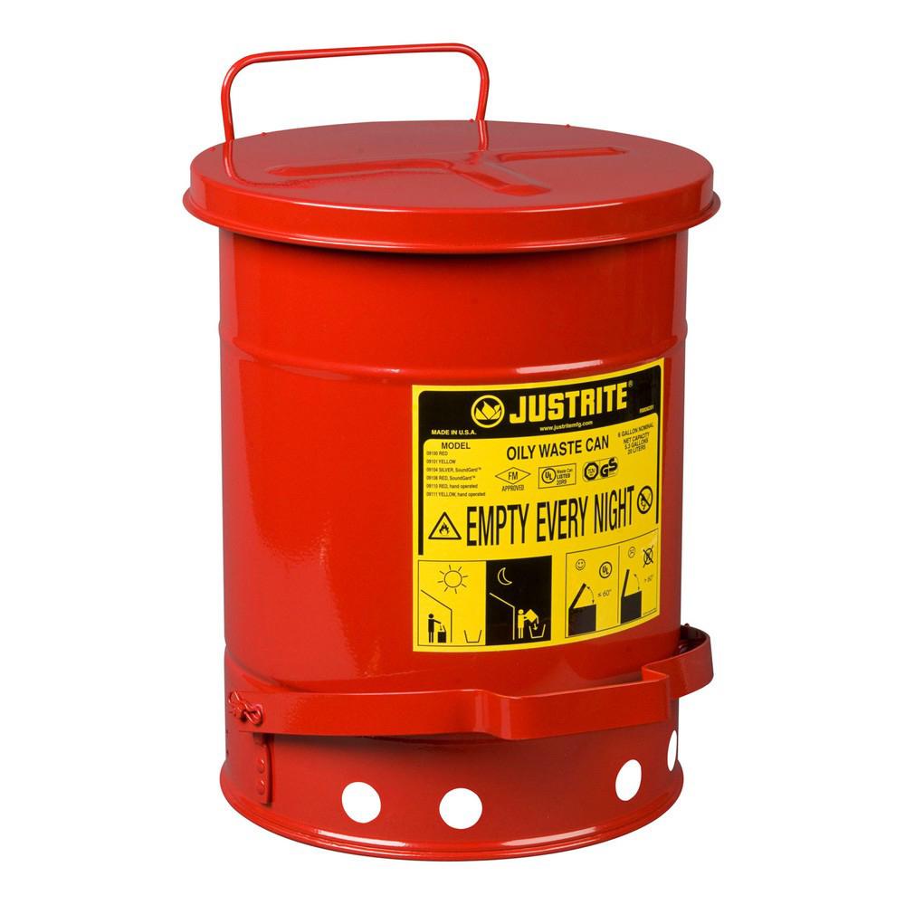 Justrite vlamdovende prullenbak NIEUW!! In doos, Ophalen, Met pedaal, Nieuw, 40 liter of meer