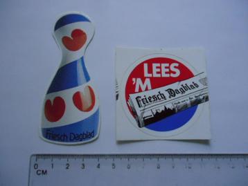 sticker oud Friesland KRANT friesch dagblad courant retro 2x beschikbaar voor biedingen