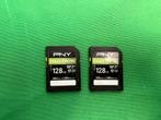 2  PNY 128GB EliteX-PRO 90 V90 UHS-II SD Cards, SD, Ophalen of Verzenden, Zo goed als nieuw, Fotocamera