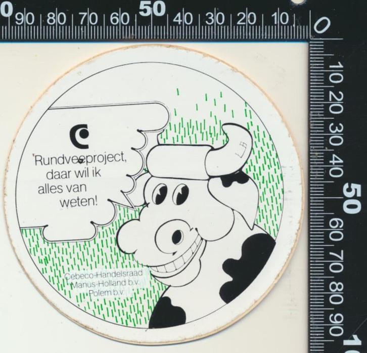 Sticker: Cebeco Handelsraad - Rundveeproject, Verzamelen, Stickers, Zo goed als nieuw, Bedrijf of Vereniging, Ophalen of Verzenden