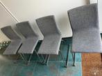 4 grijze zachte Ikea stoelen, Huis en Inrichting, Stoelen, Ophalen, Gebruikt, Metaal, Vier