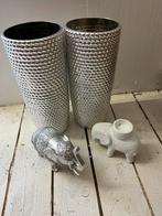 2 vazen en 2 olifant beeldjes, Huis en Inrichting, Woonaccessoires | Vazen, Ophalen, Overige kleuren, Minder dan 50 cm