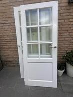Massief hardhouten binnendeur met 6 ruiten, Doe-het-zelf en Verbouw, Deuren en Horren, Ophalen, 80 tot 100 cm, Binnendeur, Zo goed als nieuw