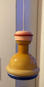 Hanglampje geel glas + rubber met grote fitting en wit snoer, Minder dan 50 cm, Glas, Ophalen of Verzenden, Zo goed als nieuw