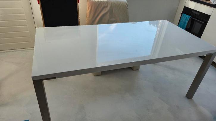 Moderne witte eettafel voor 8 personen, Huis en Inrichting, Tafels | Eettafels, Gebruikt, 50 tot 100 cm, 150 tot 200 cm, Vijf personen of meer