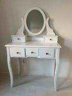 Kaptafel | Wit | Goud, Ophalen, Overige materialen, 100 tot 150 cm, 50 tot 100 cm