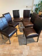 eetkamerstoelen, Huis en Inrichting, Ophalen, Gebruikt, Bruin, Metaal