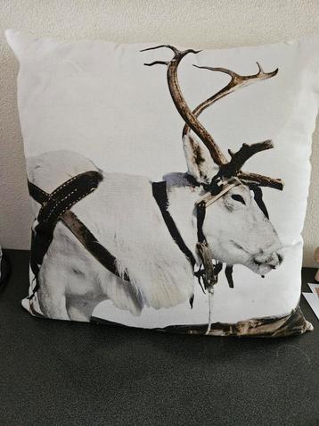Kussen 50x50 cm met rendier print beschikbaar voor biedingen