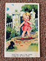 Kinderkaart verlegen kleine Toos bang voor hondje 1952, 1940 tot 1960, Gelopen, Kinderen, Ophalen of Verzenden