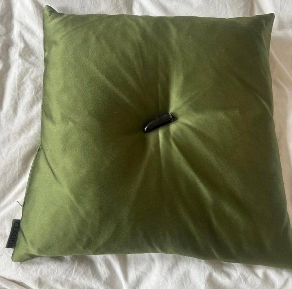 Claudi Kussen, Huis en Inrichting, Woonaccessoires | Kussens, Zo goed als nieuw, Groen, Vierkant, Ophalen of Verzenden