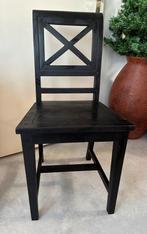 Teakhouten houten stoel ( zwart), Ophalen, Gebruikt, Zwart, Eén