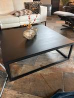 Zwarte Salontafel met Metalen Onderstel, Gebruikt, 100 tot 150 cm, Vierkant, Modern