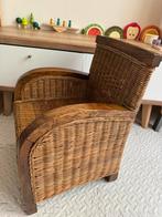 Vintage kinder fauteuil kinderstoel rotan riet hardhout, Minder dan 75 cm, Gebruikt, Ophalen of Verzenden