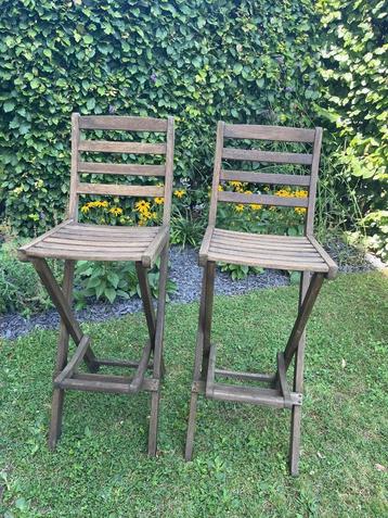 Teakhouten barkrukken / hoge tuinstoel  beschikbaar voor biedingen