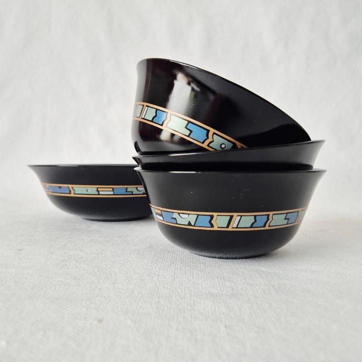 Arcoroc France Grand Bol Saladier Noir Aztec schalen, Huis en Inrichting, Keuken | Servies, Gebruikt, Schaal of Schalen, Overige stijlen