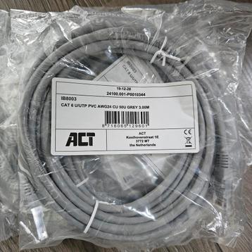 7x Grijze 3M U/UTP CAT6 patchkabel RJ45 beschikbaar voor biedingen