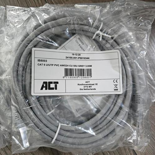 7x Grijze 3M U/UTP CAT6 patchkabel RJ45, Computers en Software, Pc- en Netwerkkabels, Nieuw, Ophalen of Verzenden