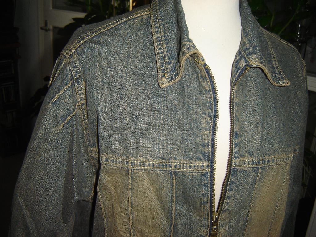 Nette spijkerjas, maat m, blauw-bruin., Kleding | Dames, Jassen | Zomer, Gedragen, Maat 38/40 (M), Blauw, Ophalen of Verzenden