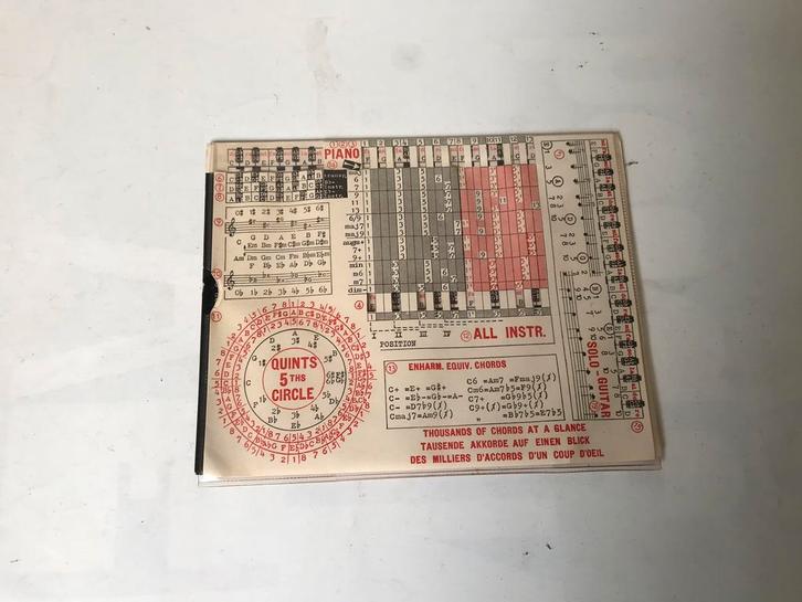 Schuifkaart om akkoorden op  snaar-en toetsinstr. te vinden, Muziek en Instrumenten, Bladmuziek, Gebruikt, Overige soorten, Country en Western