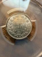 Kwartje 1904 ms62 pcgs, Ophalen, Zilver, 25 cent, Koningin Wilhelmina