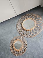 Rotan spiegel groot en of klein, Huis en Inrichting, Woonaccessoires | Spiegels, Minder dan 50 cm, Rond, Ophalen of Verzenden