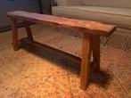 Oud teak bankje bench mooie details, Ophalen of Verzenden, Zo goed als nieuw, Rechthoekig, 125 cm of meer