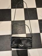 Zadig & voltaire rock clutch zwart leer, Ophalen of Verzenden, Zo goed als nieuw, Zwart, Schoudertasje