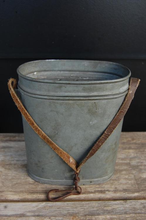 hengelsport visschen zinken aker jaren 40 antiek visspullen, Antiek en Kunst, Curiosa en Brocante, Ophalen of Verzenden