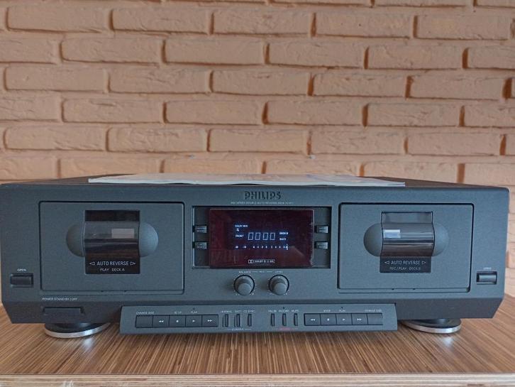 Cassettedeck Philips FC911, Audio, Tv en Foto, Cassettedecks, Dubbel, Philips, Tiptoetsen, Tape counter, Ophalen of Verzenden