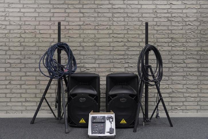 PA Behringer + Alto ZMX 52 Mixer + kabels, Audio, Tv en Foto, Luidsprekers, Gebruikt, Overige typen, 120 watt of meer, Overige merken