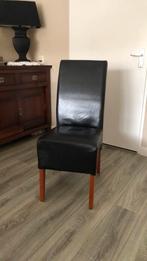 Zwart leren eettafel stoel, Ophalen, Gebruikt, Zwart, Leer