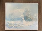 Leuke muurschilderij 29x25cm hoog, Minder dan 50 cm, Gebruikt, Ophalen of Verzenden, Schilderij