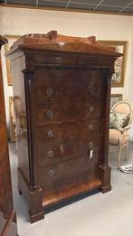 Mahonie kast chiffoniere met geheimlade, Ophalen, Nieuw, 25 tot 50 cm, 150 tot 200 cm