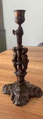 Gietijzeren oude barok kandelaar, Antiek en Kunst, Ophalen of Verzenden, Overige materialen