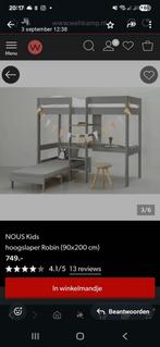 Grijze Hoogslaper Robin met Bureau en Zitgedeelte, Kinderen en Baby's, Kinderkamer | Stapelbedden en Hoogslapers, Ophalen, Zo goed als nieuw