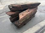 12x gebruikte eiken hardhout bielzen +/- 160cm x 25cm x 25cm, Ophalen, Gebruikt, 25 cm of meer, Biels