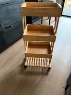 Houten trolley op wieltjes, Ophalen, Zo goed als nieuw