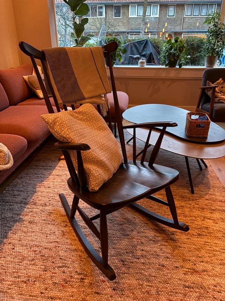 Vintage Schommelstoel, Huis en Inrichting, Stoelen, Gebruikt, Eén, Hout, Bruin, Ophalen