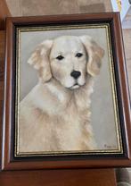 Golden Retriever Pastel Schilderij met Lijst, Ophalen of Verzenden