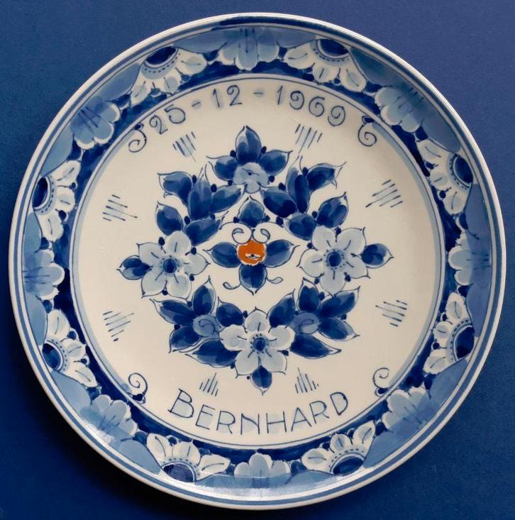 Porceleyne Fles 1969 Geb Pr Bernhard jr Koningshuis 18cm (3), Antiek en Kunst, Antiek | Wandborden en Tegels, Ophalen of Verzenden