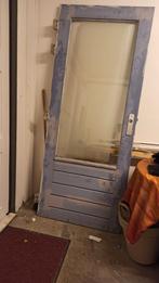 hardhouten buitendeur, Doe-het-zelf en Verbouw, Deuren en Horren, Ophalen, Gebruikt, 80 tot 100 cm, Buitendeur